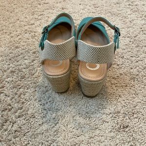 Turquoise Wedge Espadrilles